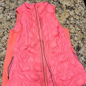 Tangerine lightweight puff vest